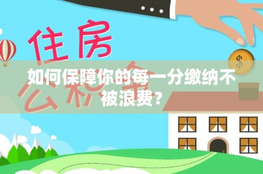 邵阳如何保障你的每一分缴纳不被浪费？