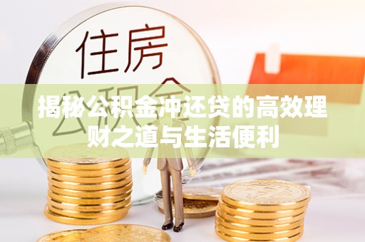 邵阳揭秘公积金冲还贷的高效理财之道与生活便利