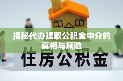 邵阳揭秘代办提取公积金中介的真相与风险