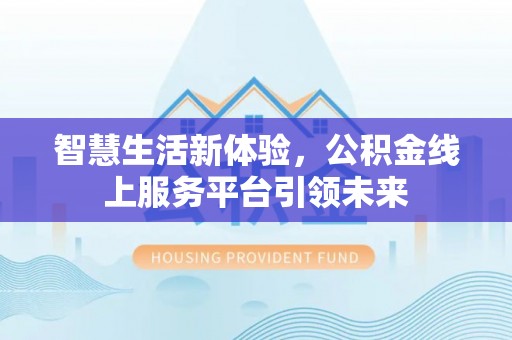 邵阳智慧生活新体验，公积金线上服务平台引领未来
