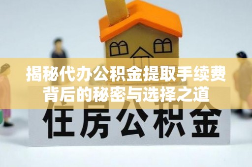 邵阳揭秘代办公积金提取手续费背后的秘密与选择之道