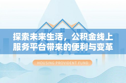 邵阳探索未来生活，公积金线上服务平台带来的便利与变革