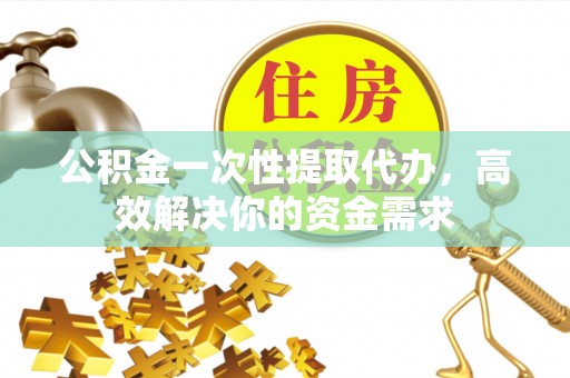 邵阳公积金一次性提取代办，高效解决你的资金需求
