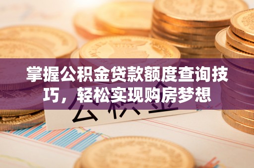 邵阳掌握公积金贷款额度查询技巧，轻松实现购房梦想