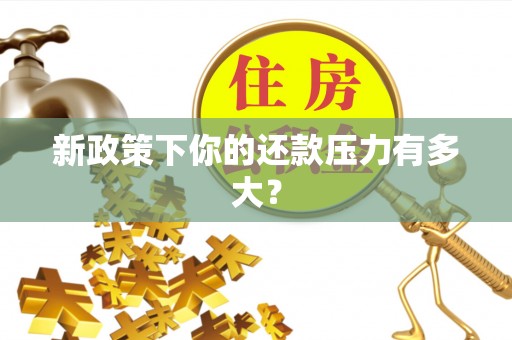邵阳新政策下你的还款压力有多大？