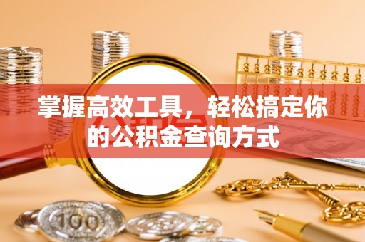 邵阳掌握高效工具，轻松搞定你的公积金查询方式