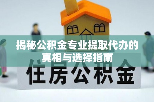 邵阳揭秘公积金专业提取代办的真相与选择指南